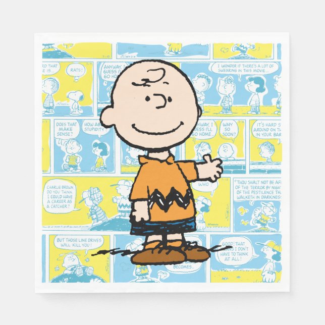 Peanuts | Charlie Brown Comic Pattern Napkins (Front)