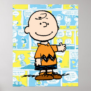 Peanuts Charlie Brown Comic Pattern Poster