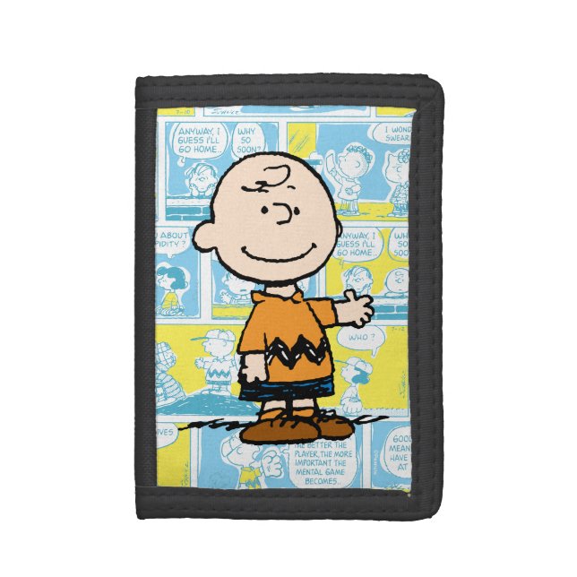 Peanuts | Charlie Brown Comic Pattern Trifold Wallet (Front Vertical)