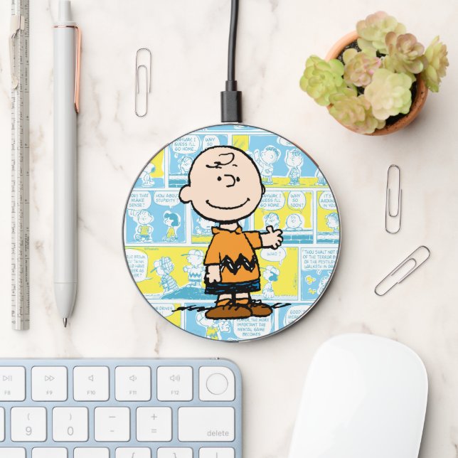Peanuts | Charlie Brown Comic Pattern Wireless Charger (Desk)