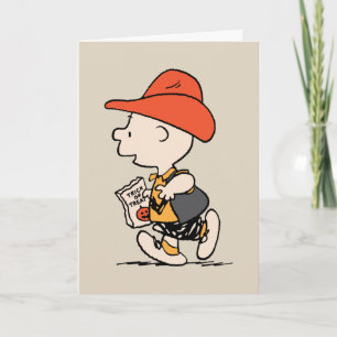 Peanuts Charlie Brown Cowboy Halloween Card