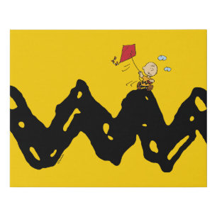 Peanuts   Charlie Brown Flying Kite Faux Canvas Print
