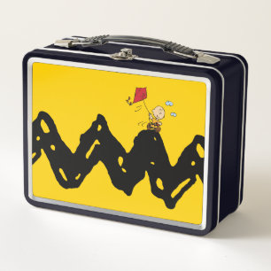 Peanuts   Charlie Brown Flying Kite Metal Lunch Box