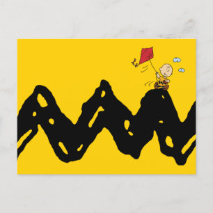Peanuts Charlie Brown Flying Kite Postcard