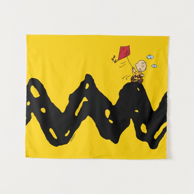 Peanuts | Charlie Brown Flying Kite Tapestry (Front (Horizontal))