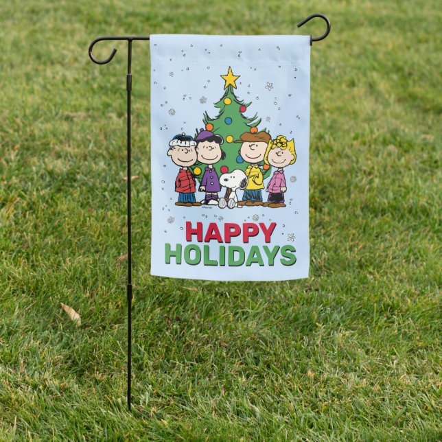 Peanuts | Charlie Brown & Friends - Happy Holidays Garden Flag (In SItu)