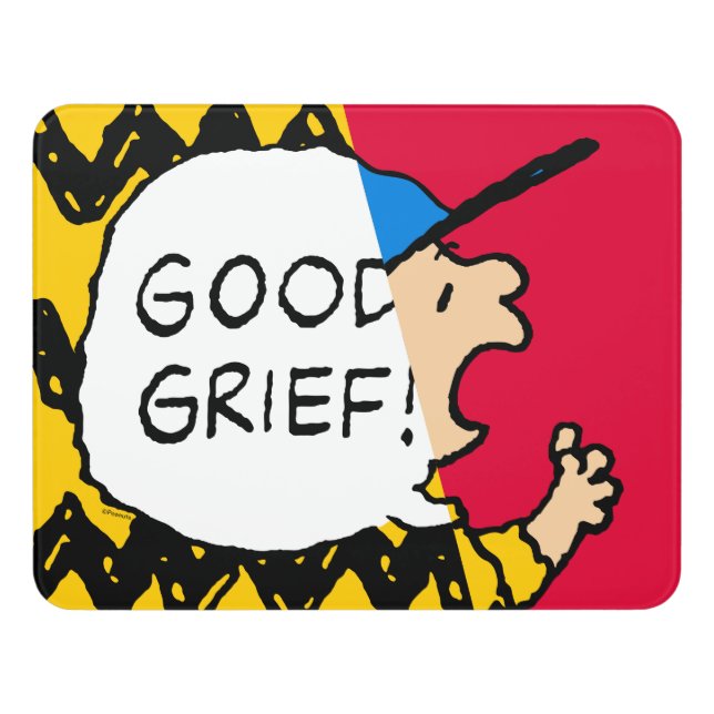 Peanuts | Charlie Brown Good Grief Half & Half Door Sign (Contemporary Front)