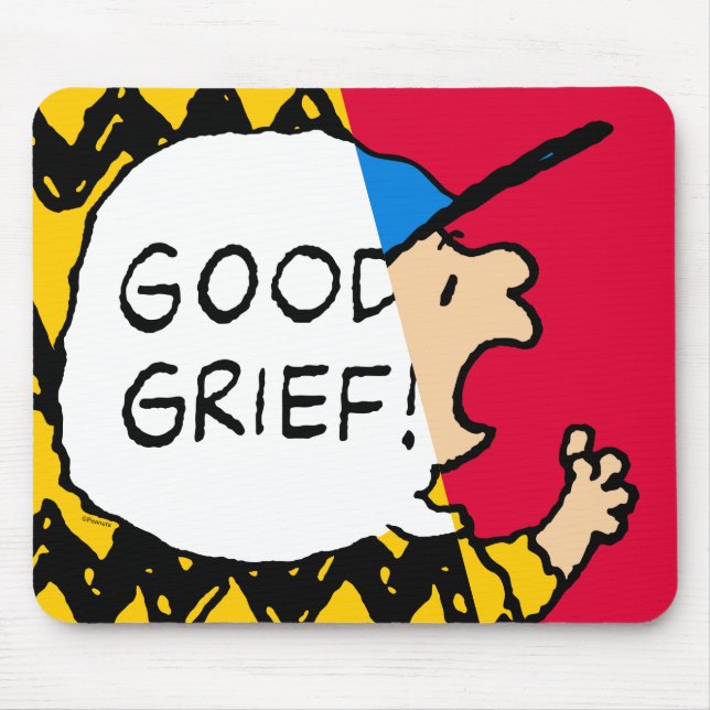 Peanuts | Charlie Brown Good Grief Half & Half Mouse Pad (Front)