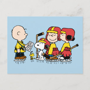 Peanuts   Charlie Brown Hockey Coach Postcard