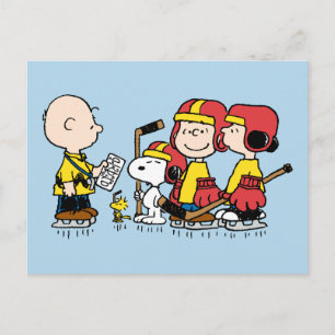 Peanuts Charlie Brown Hockey Coach Postcard