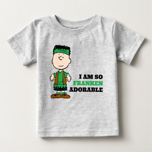 Peanuts  Charlie Brown I Am So Franken Cute Baby T_Shirt