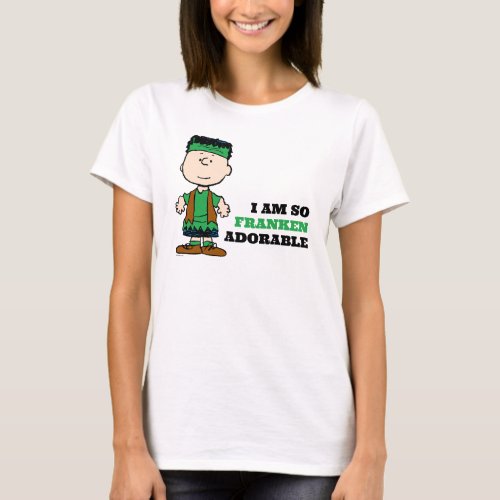 Peanuts  Charlie Brown I Am So Franken Cute T_Shirt