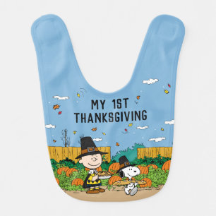 Peanuts Charlie Brown My 1st Thanksgiving Baby Bib