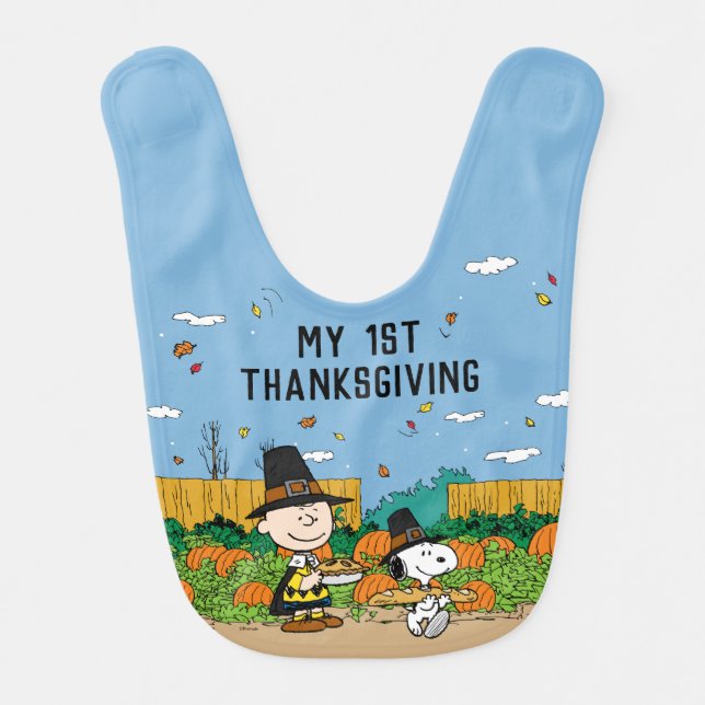 Peanuts | Charlie Brown My 1st Thanksgiving Baby Bib (Front)