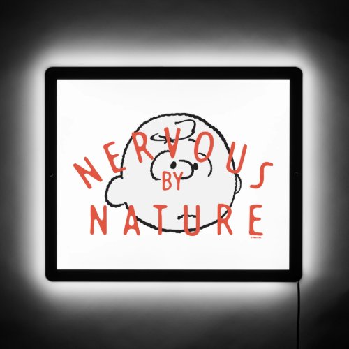 Peanuts  Charlie Brown Nervous By Nature LED Sign