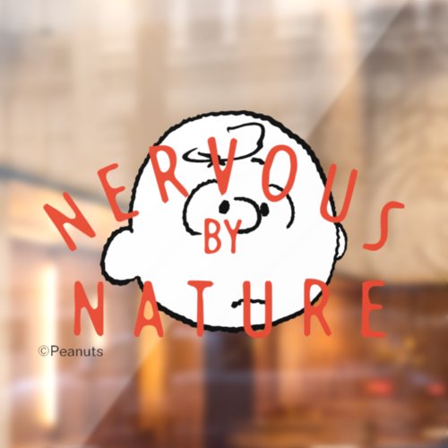 Peanuts  Charlie Brown Nervous By Nature Window Cling