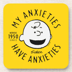 Peanuts Charlie Brown Nervous Since 1950 Beverage Coaster