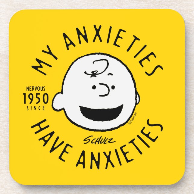 Peanuts | Charlie Brown Nervous Since 1950 Beverage Coaster (Front)