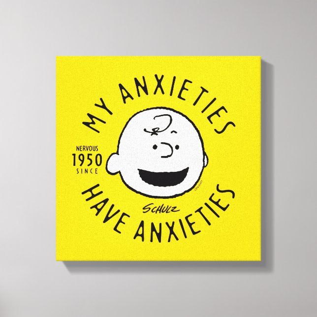 Peanuts | Charlie Brown Nervous Since 1950 Canvas Print (Front)