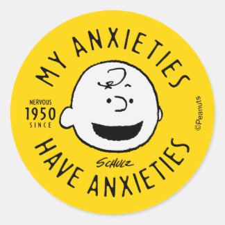Peanuts | Charlie Brown Nervous Since 1950 Classic Round Sticker