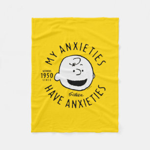 Peanuts Charlie Brown Nervous Since 1950 Fleece Blanket
