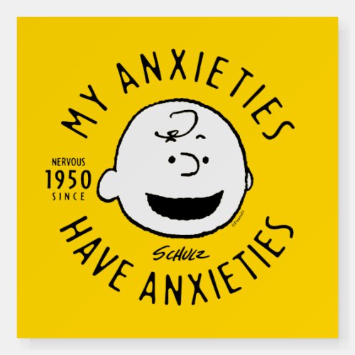 Peanuts  Charlie Brown Nervous Since 1950 Foam Board
