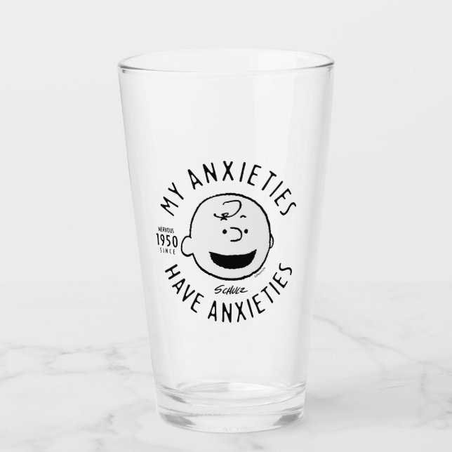 Peanuts | Charlie Brown Nervous Since 1950 Glass (Front)