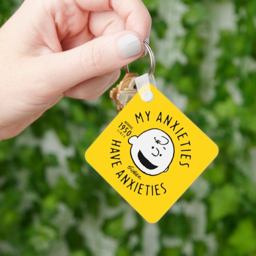 Peanuts  Charlie Brown Nervous Since 1950 Keychain