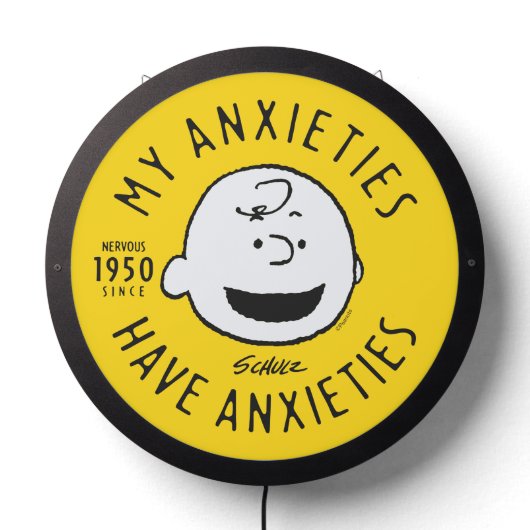 Peanuts | Charlie Brown Nervous Since 1950 LED Sign (Lights Off)