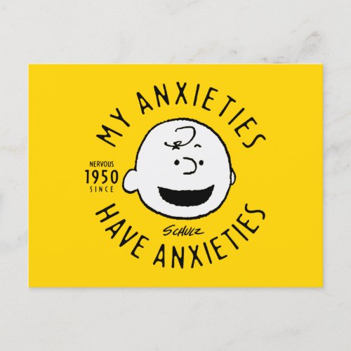Peanuts  Charlie Brown Nervous Since 1950 Postcard