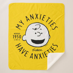 Peanuts Charlie Brown Nervous Since 1950 Sherpa Blanket