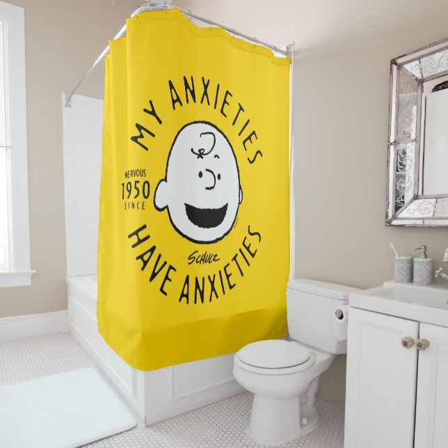 Peanuts | Charlie Brown Nervous Since 1950 Shower Curtain (In Situ)