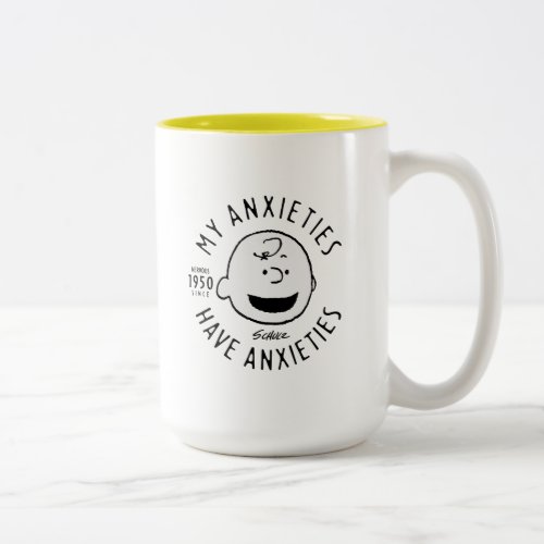 Peanuts  Charlie Brown Nervous Since 1950 Two_Tone Coffee Mug