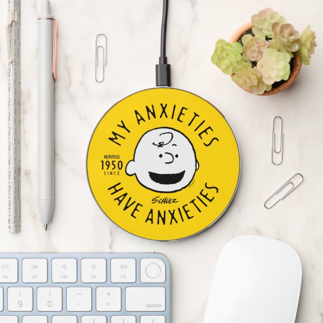 Peanuts | Charlie Brown Nervous Since 1950 Wireless Charger (Desk)