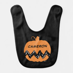 Peanuts   Charlie Brown Orange Pumpkin Baby Bib