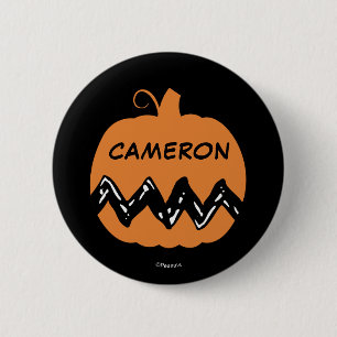 Peanuts Charlie Brown Orange Pumpkin Button