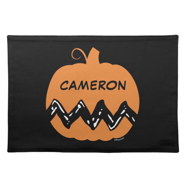 Peanuts | Charlie Brown Orange Pumpkin Cloth Placemat (Front)