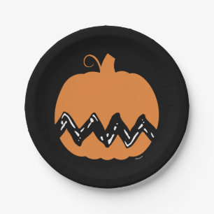 Peanuts Charlie Brown Orange Pumpkin Paper Plates
