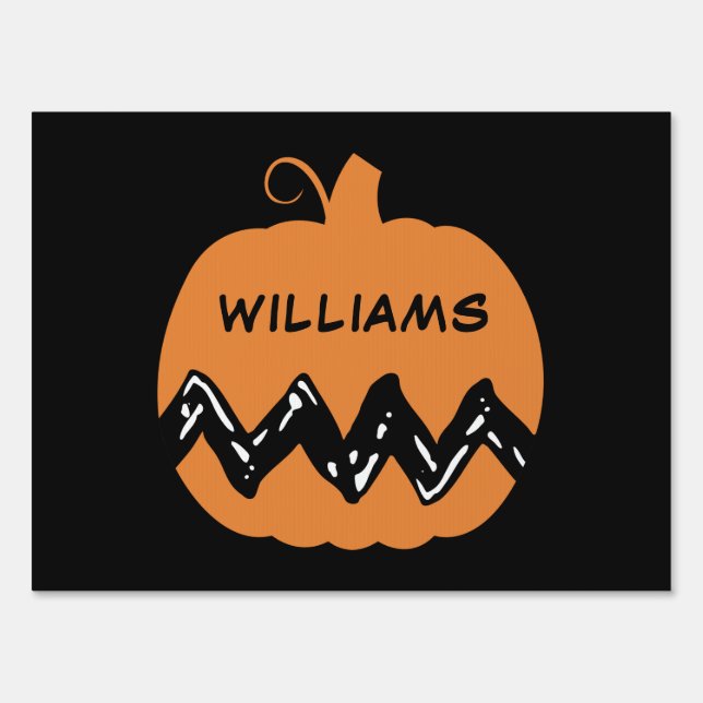 Peanuts | Charlie Brown Orange Pumpkin Sign (Front)