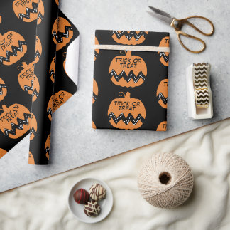 Peanuts | Charlie Brown Orange Pumpkin Wrapping Paper