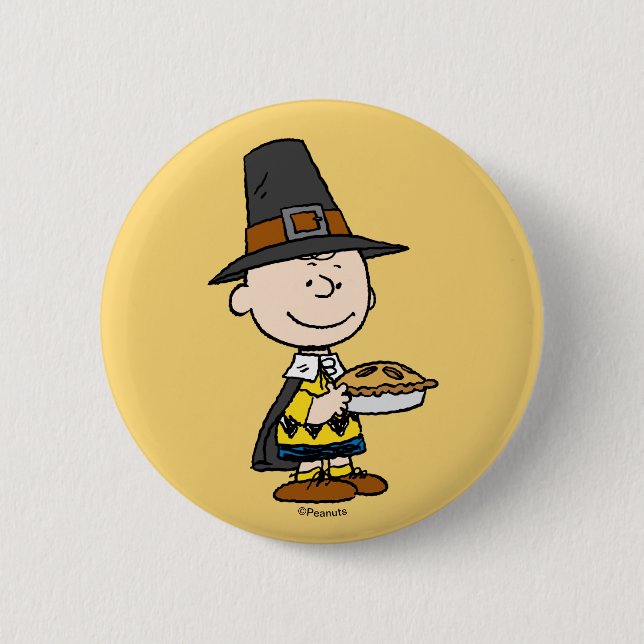 Peanuts | Charlie Brown Pilgrim Button (Front)