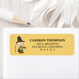 Peanuts   Charlie Brown Pilgrim Label