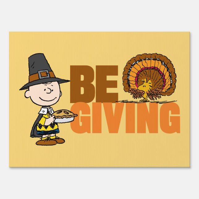 Peanuts | Charlie Brown Pilgrim Sign (Front)