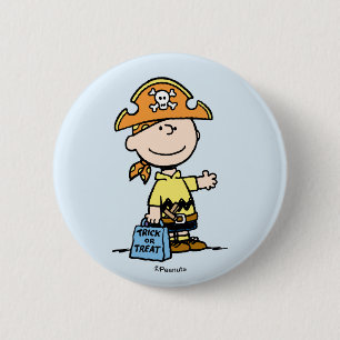 Peanuts Charlie Brown Pirate Halloween Button