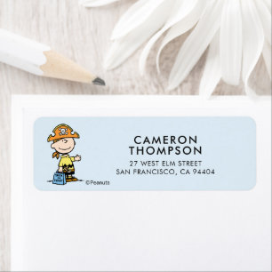 Peanuts Charlie Brown Pirate Halloween Label