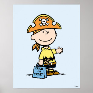 Peanuts Charlie Brown Pirate Halloween Poster