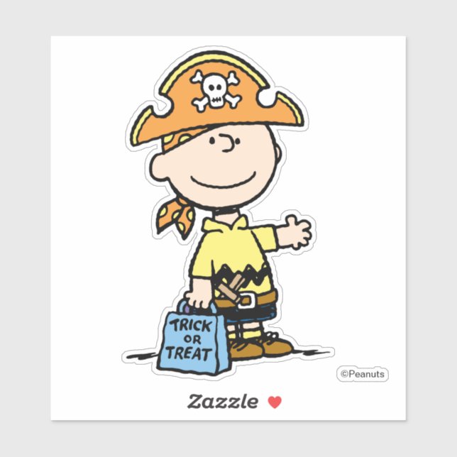 Peanuts Charlie Brown Pirate Halloween Sticker (Sheet)