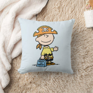 Peanuts Charlie Brown Pirate Halloween Throw Pillow