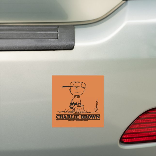 Peanuts | Charlie Brown Playing Ball Car Magnet (In Situ)