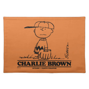 Peanuts   Charlie Brown Playing Ball Cloth Placemat